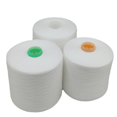 สีขาวออทติก สีขาวสด สีขาวเปียก 100% โพลิเอสเตอร์ คอร์ สปันยาง 40/2, 20/2