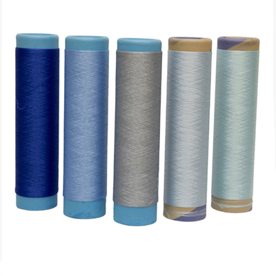 150D 300D สีสี 100% สายใยพอลิเอสเตอร์ สําหรับการผสมผ้า Overlock ถุงเท้า