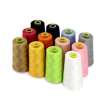 40/2 100% สปันพอลิเอสเตอร์เส้นเย็บ 5000 ยาร์ด สีหลายสี สี 40/2 ลวดลายการผูก
