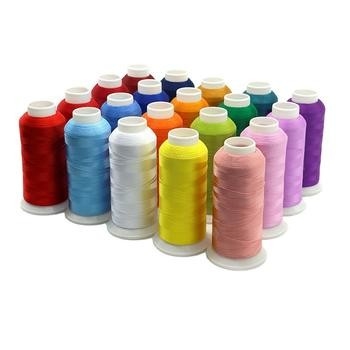 ด้ายเย็บผ้าย้อมสีโพลีเอสเตอร์ 402 การเย็บผ้าในสต็อก