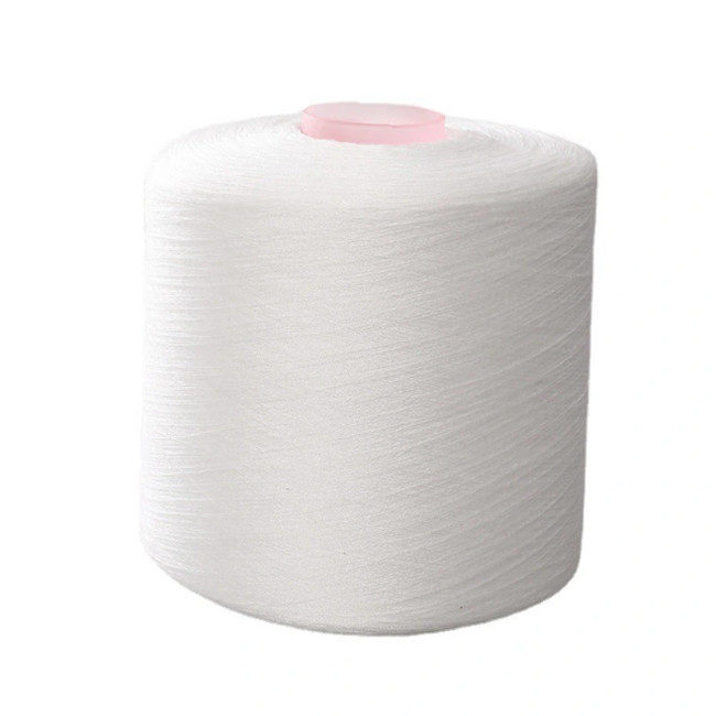 สีขาวสด 402 502 20s สายพอลิเอสเตอร์สปูนสําหรับเส้นเย็บ / 100% สายพอลิเอสเตอร์สปูน
