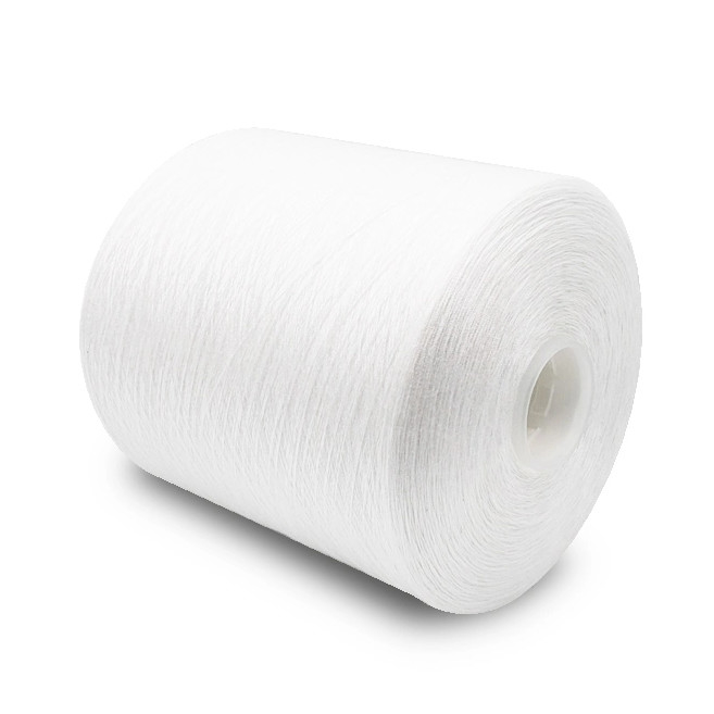 2025 ขายร้อน คุณภาพสูง 60/2 สีขาวสด 100% โพลิเอสเตอร์ สปันยาง 1.25kgs / คอน