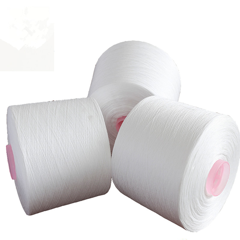20/2 40/2 สีขาวสด 100% โพลิเอสเตอร์ แหวน สปันยางที่มีทิศทาง S / Z
